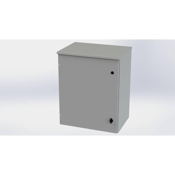 1/4 Turn Knob Latch Electrical Enclosures, 30 in H, 16 in D, 24 in W, NEMA 3R, Galvanized Steel